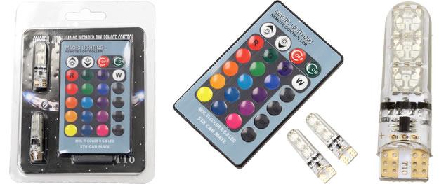 Univerzální magická žárovka Auto T10 RGB LED 2 kusy