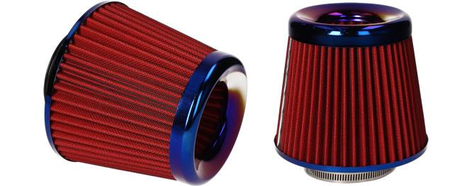 Filtr Racing vzduchový velký s přírubou 70mm červený