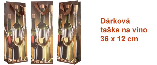 Dárková taška na víno různé druhy vín 36x12 cm