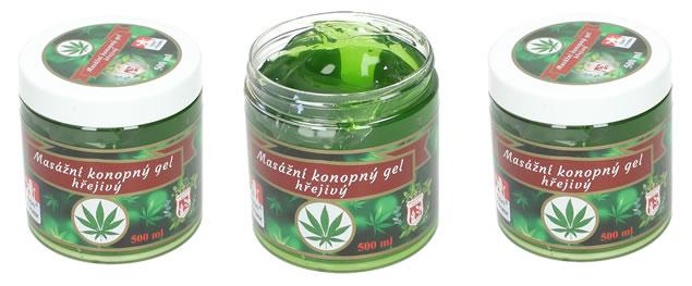 Masážní konopný gel hřejivý 500 ml