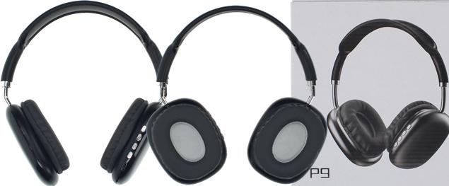 Bezdrátová sluchátka P9 – Bluetooth / FM rádio / TF (microSD) + AUX