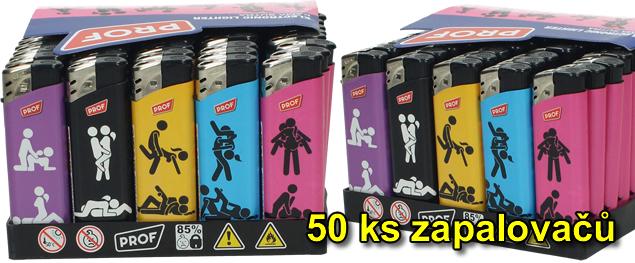 Sada zapalovačů se 50 ks - motivy sexuálních poloh (50 ks)