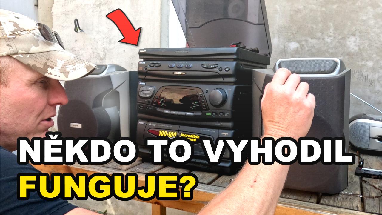 Ve sběrném dvoře jsme našli starou HiFi věž a rádio. Funguje?
