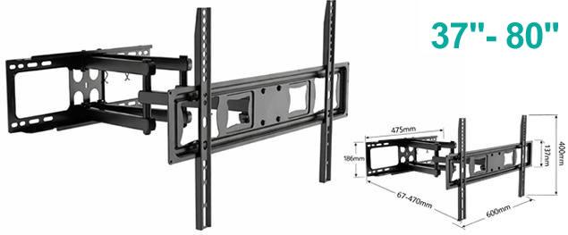 Výklopný a otočný držák na TV Aerbes AB-ZJ114 pro obrazovky 37–80 ''