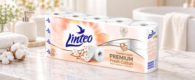 Toaletní papír Linteo Premium 10 rolí – 3vrstvý, 15m, bavlníková parfemace