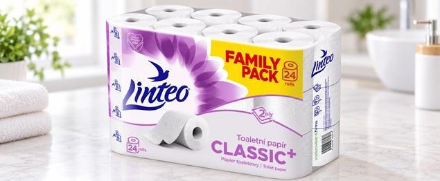 Toaletní papír Linteo Classic 24 rolí – 2vrstvý, bílý, 19m