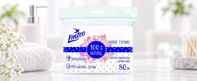 Papírové vatové tyčinky Linteo 80ks – sáček