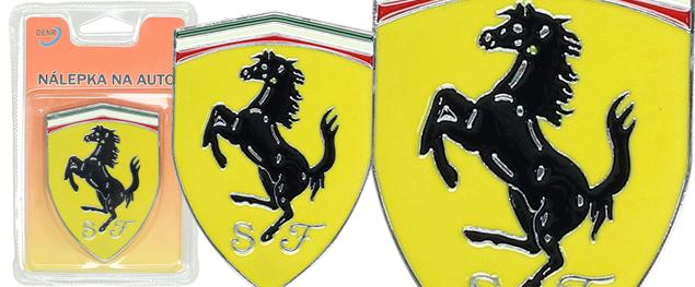 Kovová samolepka Ferrari – žlutá (5&hellip;