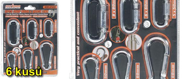 Sada 6 kovových karabin – praktické&hellip;