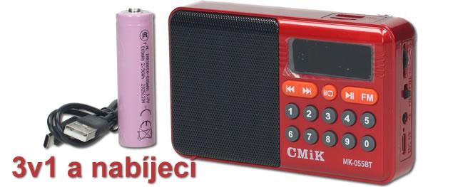 Mini FM rádio s Bluetooth 3v1 CMiK &hellip;