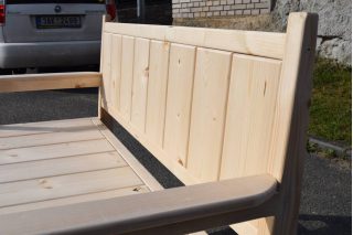 Foto 12 - Masivní dřevěná lavička s opěradlem a područkami Heavy Duty I